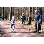 Kreiswaldlaufmeisterschaften 2001: Noel Stein; Eduard Friedrich als Streckenposten
