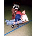 Training vor Fasching 2002: Klamottenstaffel (Hans Friedrich).