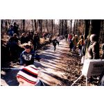 Kreis-Waldlaufmeisterschaften 2002: Rebecca Kalb beim Zieleinlauf.