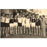 Bahnstaffeltag 1941 in Schweinfurt; v.l.: Halbritter, Veits, Huth, Schaupp, Lorz, Hans Genler, ?, Oskar Henninger, Neubert, Halbritter und Knorr.
